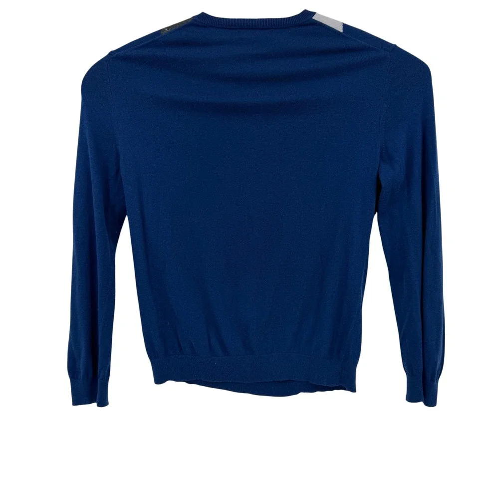 Banana Republic Men Cotton Silk Blend Sweater L Blue]Argyle V-Neck I18